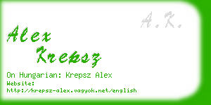 alex krepsz business card